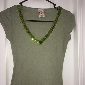 Weaver Girl green sequin T